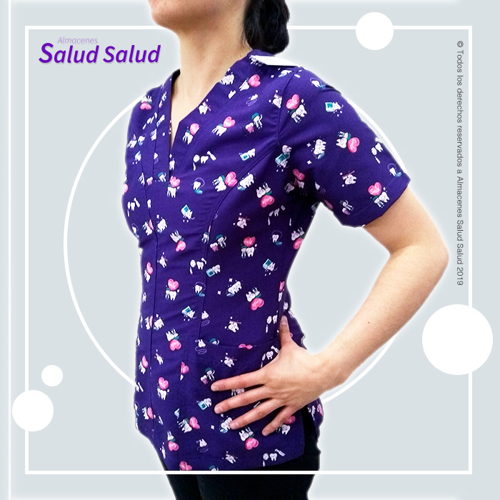 Blusa Estampada Odontologica Almacenes Salud Salud Uniformes