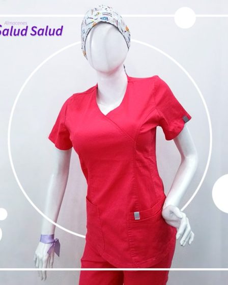 Uniforme medico rojo especial mujer modelo almacenes salud salud
