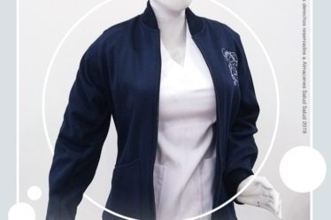 chaqueta azul en algodón para medico