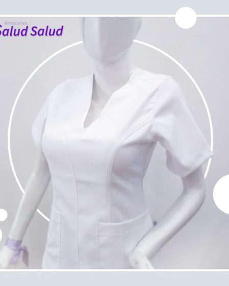 Conjunto uniforme blanco para mujer en antifluido almacenes salud salud