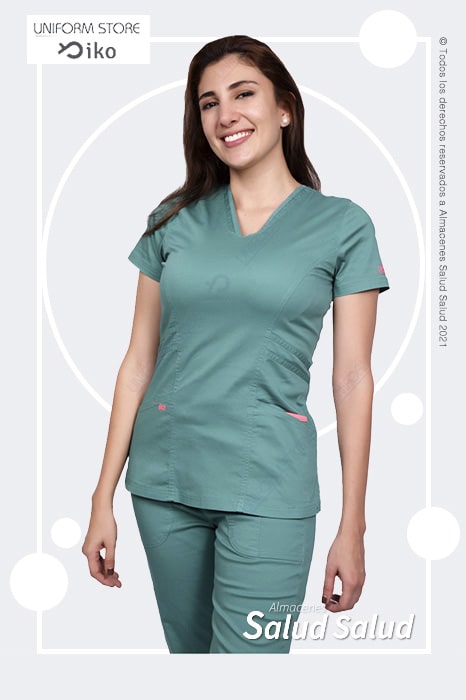 Uniforme medico color verde para enfermeria y medicina marca IKO