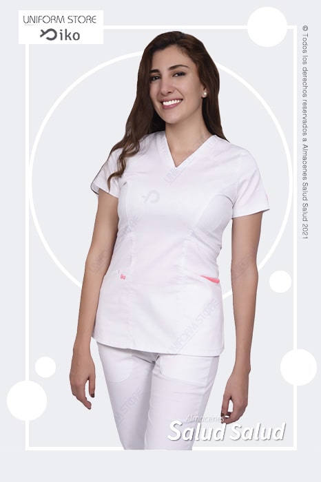 esta ahí electrodo Karu Uniformes medicos en algodón blanco | Uniforme para Enfermería