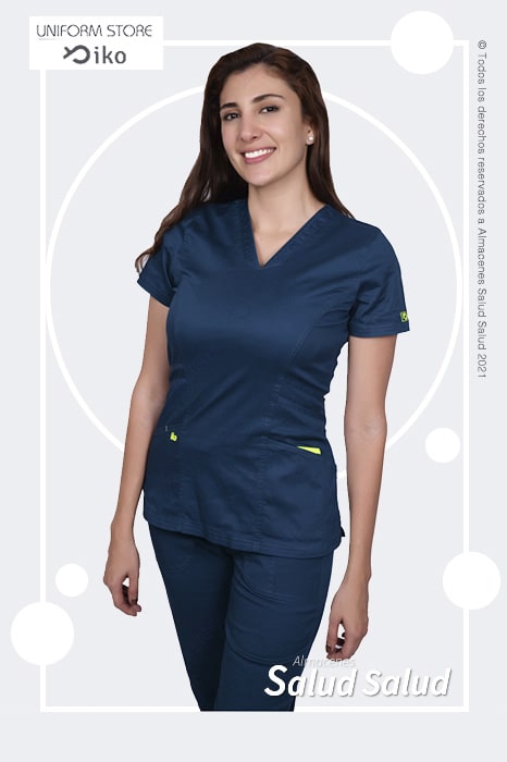 Uniforme medico color azul petroleo marca IKO disponible en almacenes salud salud