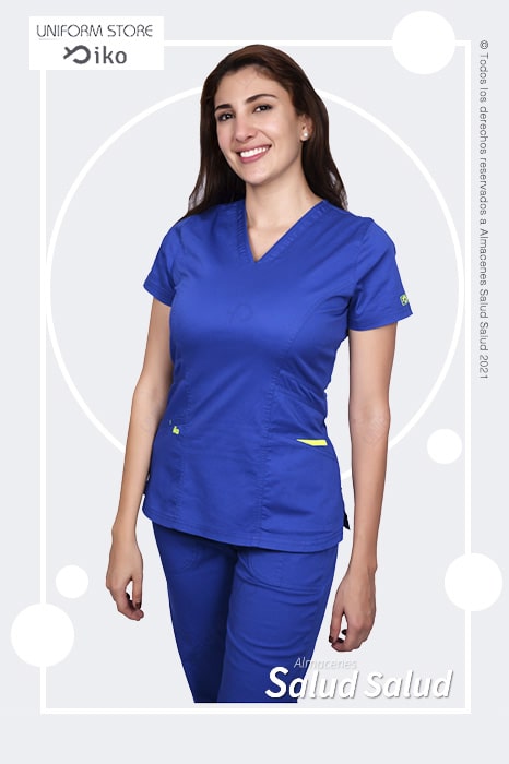 Uniforme medico color azul rey disponible en almacene salud salud marca IKO