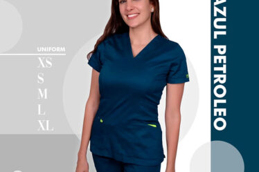 azul petroleo Uniforme medico IKO