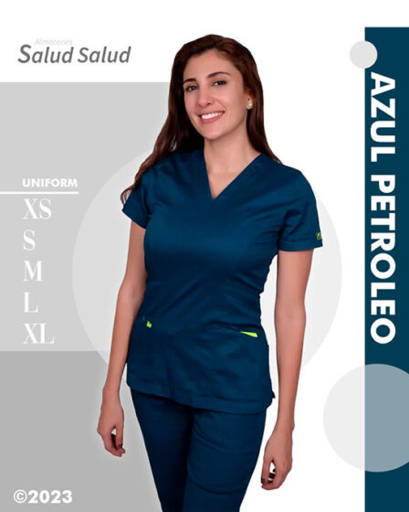 azul petroleo Uniforme medico IKO