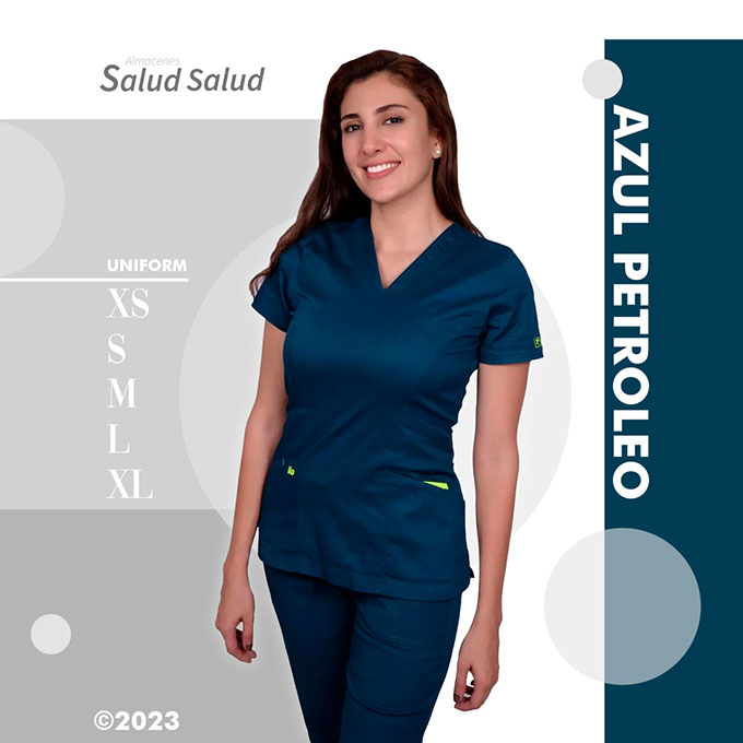 azul petroleo Uniforme medico IKO