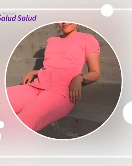 uniforme en algodón rosa