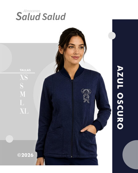 chaqueta de uniforme medico enfermeria azul oscuro en algodondisponible en almacenes salud salud