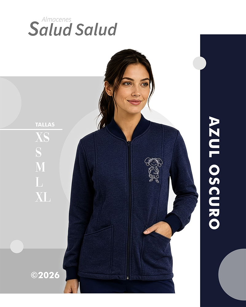 chaqueta de uniforme medico enfermeria azul oscuro en algodondisponible en almacenes salud salud