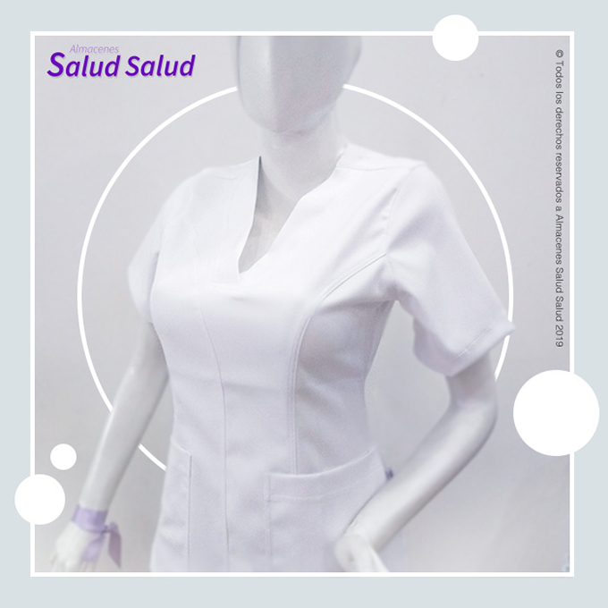 Conjunto uniforme blanco para mujer en antifluido almacenes salud salud