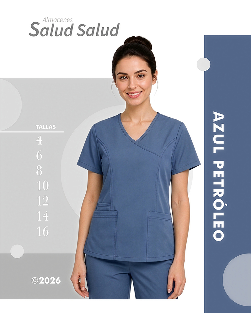uniforme medico enfermeria azul petroleo en antifluidos disponible en almacenes salud salud