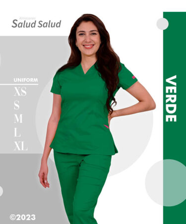 uniforme medico color verde en algodon marca IKO disponible en almacenes salud salud