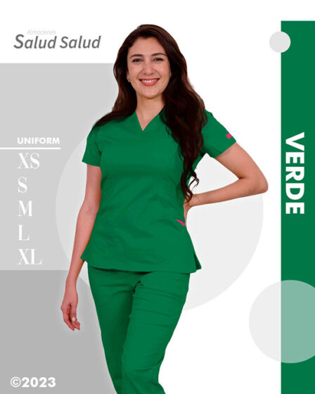 uniforme medico color verde en algodon marca IKO disponible en almacenes salud salud