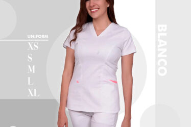 uniforme medico blanco en algodón disponible en almacenes salud salud