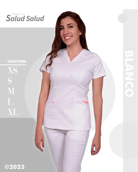 uniforme medico blanco en algodón disponible en almacenes salud salud