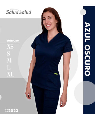 Uniforme medico azul oscuro marca IKO disponible en almacenes salud salud