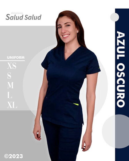 Uniforme medico azul oscuro marca IKO disponible en almacenes salud salud