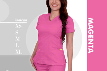 uniforme de enfermería magenta para medicas salud y estética