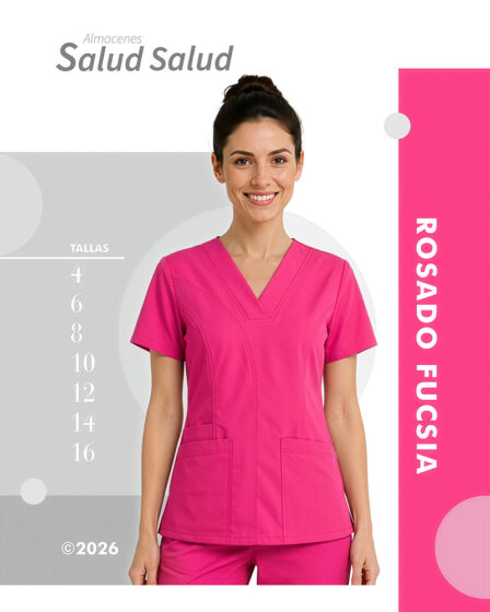 uniforme medico enfermeria rosado fucsia magenta en antifluidos disponible en almacenes salud salud