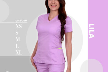 uniforme medico lila en algodón para salud enfermería y medicina