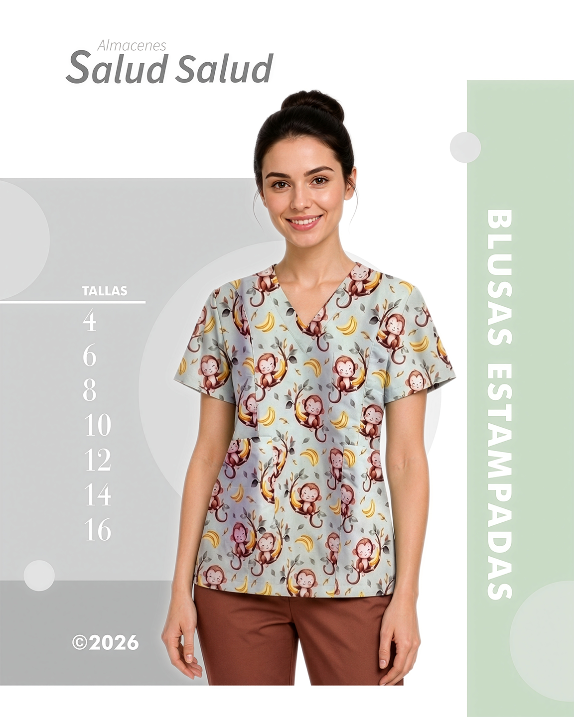 Blusa estampada antifluido escolar