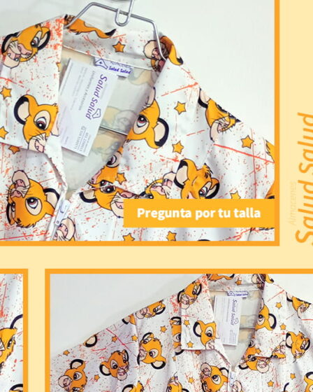 blusa antifluidos de uniforme estampada