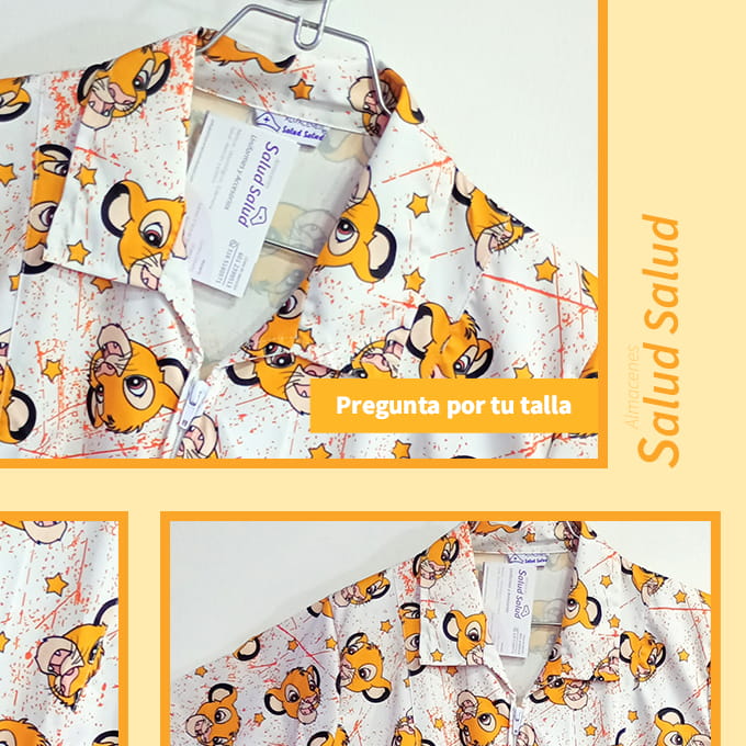 blusa antifluidos de uniforme estampada