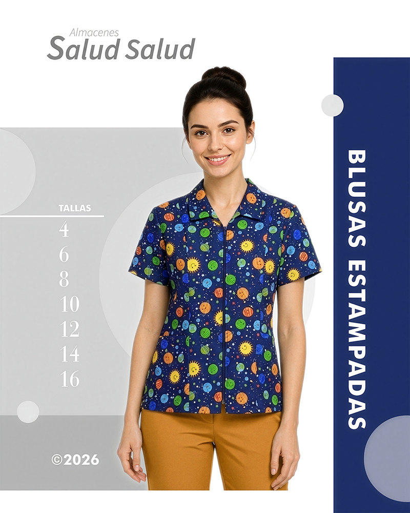 blusas de enfermera estampadas para mujer en antifluidos, blusa para enfermeria estamapada escolar docencia maestra