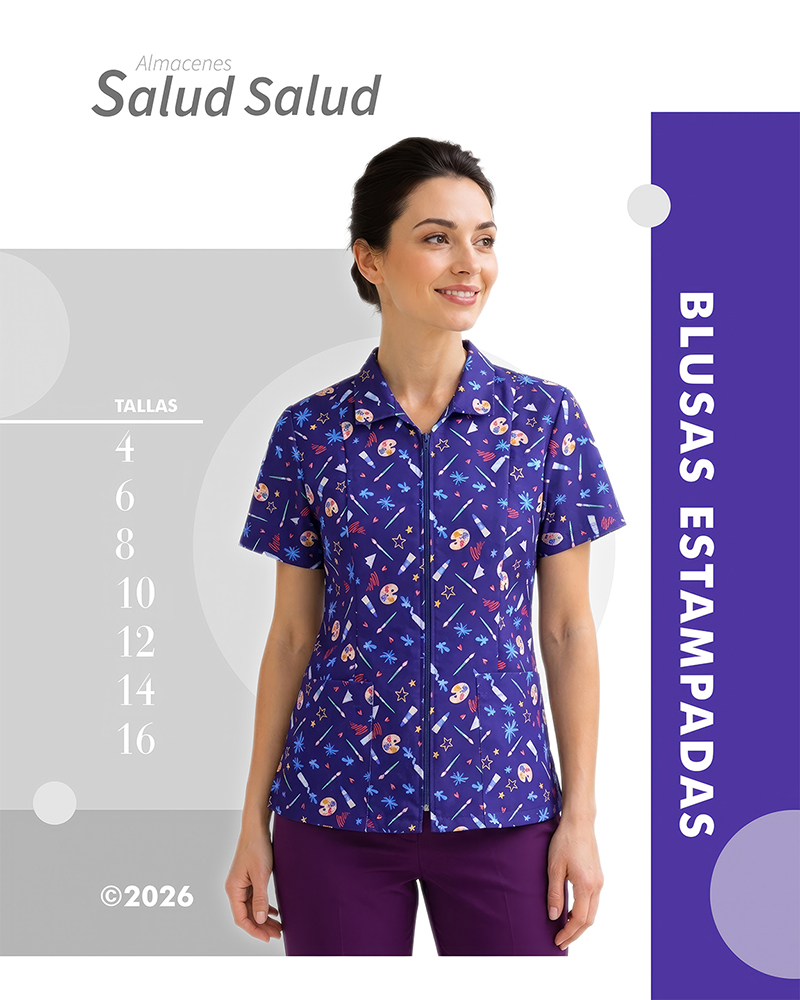 blusas de enfermera estampadas para mujer en antifluidos, blusa para enfermeria estampada escolar docencia veterinaria atencion a publico blusas estampadas en bogota