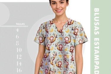 blusas de enfermera estampadas para mujer en antifluidos, blusa para enfermeria estampada escolar docencia veterinaria
