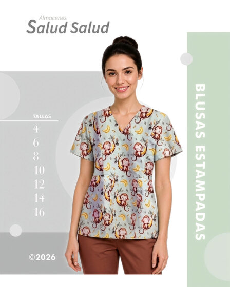 blusas de enfermera estampadas para mujer en antifluidos, blusa para enfermeria estampada escolar docencia veterinaria