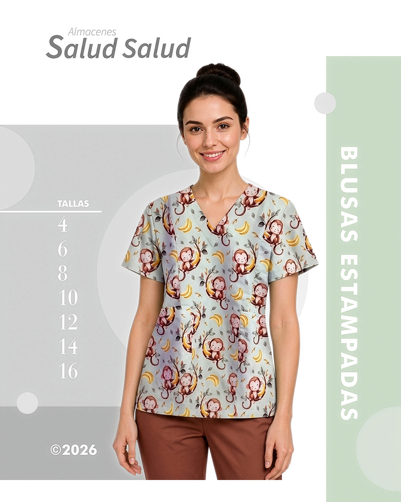 blusas de enfermera estampadas para mujer en antifluidos, blusa para enfermeria estampada escolar docencia veterinaria