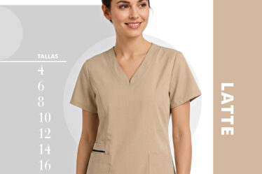 uniforme de enfermeria beige o latte en antifludos para mujer en bogota, un diseño moderno y exclusivo