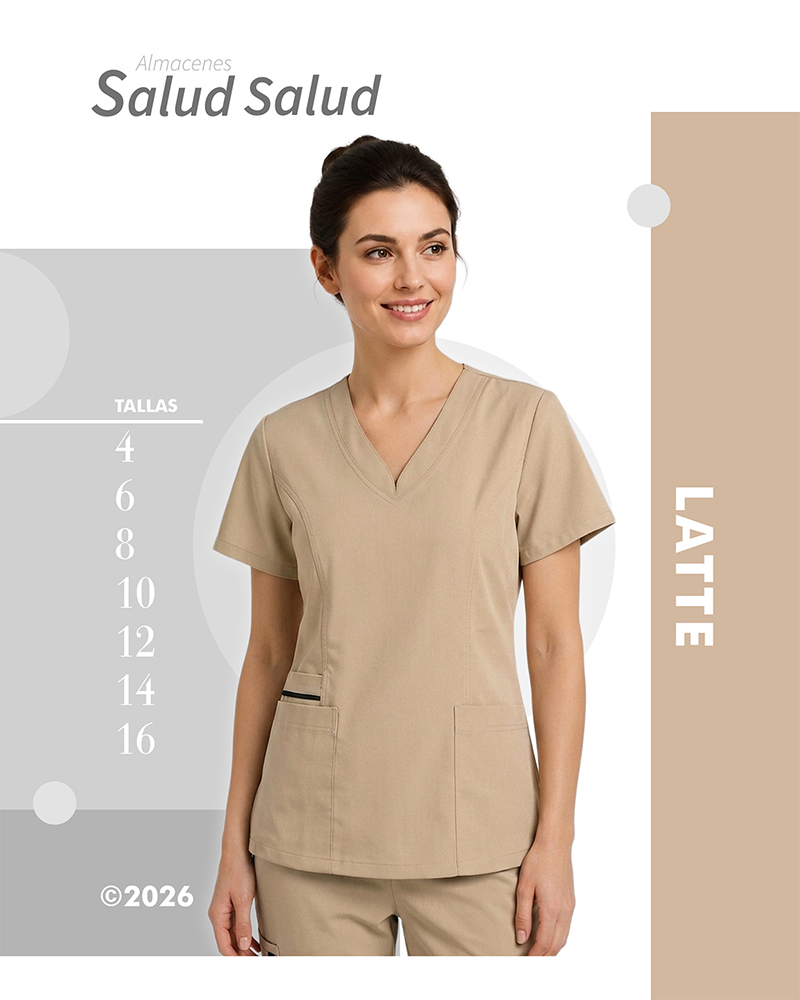 uniforme de enfermeria beige o latte en antifludos para mujer en bogota, un diseño moderno y exclusivo